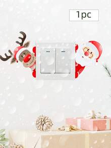 1-2 pièces Autocollants muraux décoratifs Père Noël et cerf, autocollants pour interrupteur de Noël, autocollants imperméables, autocollants en PVC, faciles à coller et à retirer, pour la décoration de la maison, la décoration de la salle de bain, la décoration des salles de jeux, la décoration des chambres de garçons et de filles, les accessoires de la chambre, la buanderie, la décoration du salon, la décoration de la salle de séjour, la décoration de la salle de bain, le bureau, la décoration de la salle de classe et d'autres zones, décoration murale décorative Décoration de Noël à la maison