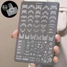 1 Peça Placa de Carimbo de Arte de Unhas, Edição Limitada de Novo Estilo INS, Designs Incluem Ponta Francesa, Borboleta, Laço, Coração, Renda, Floral, Arco-íris, Estrela, Amor, Fogo de Artifício, Margarida, Água-viva, Concha, Estrela do Mar, Alga, Golfinho, Cauda de Peixe, Gancho de Pirata