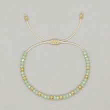 1PC/Fashion Personalized/Crystal Plated Gold Beads Women's Jewelry Handmade Friendship Bead Bracelet/Women, Couples/Friends/Suitable For Daily Commuting, Holiday Parties, Family And Friends Gifts, Birthday Gifts, As Well As The Preferred Gift For Women, Couples And Girlfriends On Holidays