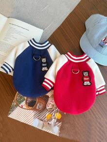 秋冬宠物服装，狗/猫保暖内衬防风棒球夹克，保暖 - 彩色 - 查看 9