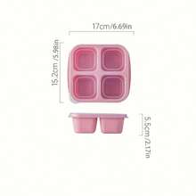 1pc 4-Compartment Snack Container, Reusable Meal Prep Container With 4 Dividers, Bento Lunch Box, Divided Meal Tray, Picnic Camping Food Container, Suitable For School, Cafeteria, Back To School, Home Kitchen For Teens