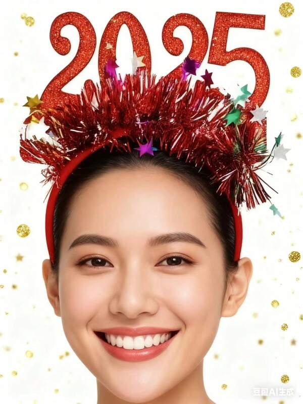 4 Confezioni di Accessori per Capelli Natalizi e per l'Anno Nuovo 2025, Decorazioni Festive per Feste, Cerchietti con Glitter e Paillettes, in Plastica, Senza Elettricità, Accessori Divertenti per Celebrazioni di Capodanno e Eventi di Cosplay, Decorazioni Natalizie per la Casa, Decorazioni per Stanze in Inverno