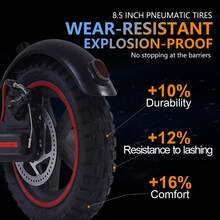 350W Folding Electric Scooter For Adults, 22 Mi Long Range, 12.4MPH, 10Ah Battery, 8.5" Puncture-Proof Tires, 330 LB Load, 3 Speed Modes, Heavy Duty Commuter Scooter - màu đen - Xem 7