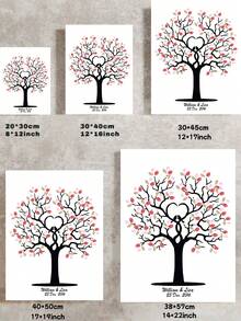 ​Wedding Fingerprint Guest Book - Unframed Canvas Sign-In Painting For Engagement/Bridal Shower