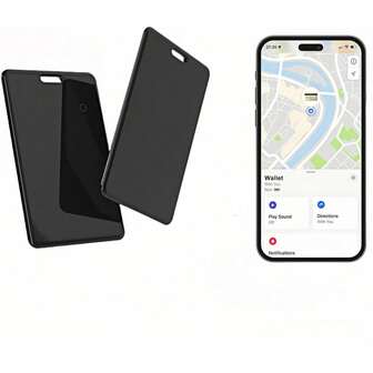 适用于 iOS 设备的钱包追踪卡，适用于 Apple Find My（仅限 iOS），可充电，钱包查找器和钱包物品定位器、行李标签等，可充电薄型 GPS 物品查找器，用于行李标签，钱包物品定位器，背包和护照，电池参数 3.7V 100mAh
