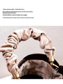 Drawstring Pocket Petal Brown New Basket Bucket Bag Niche Design Retro Women's Handbag Ladies Shoulder Crossbody Bag With Anti-Wear Rivets At The Bottom, Suitable For Weddings, Leisure, Daily Social Gatherings And Festivals