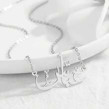 Customized Arabic Name Necklace, Personalized Stainless Steel Arabic Text Necklace, Retro Classic Arabic Style Necklace, Women's Fashion Jewelry, Language Limited To Arabic