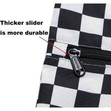 Drawstring Bag Sackpack - Black and White Grid - View 3
