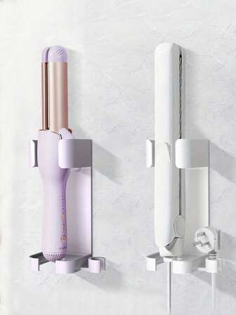 1 Stück klebstofffreier Haarlockenwickler Aufbewahrungsständer, Glätteisen & Haartrockner Organizer Regal, Aufbewahrungsständer für Schönheitswerkzeuge, Wandmontage Haarstyling Werkzeug Aufbewahrung, Lockenstab Aufbewahrung, Wandhängender Ständer für Badezimmer, Kunststoff Haartrockner Halter Glätteisen Kämme Halter, Badezimmer Zubehör Schlafzimmer Zubehör