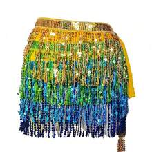 1件装女士亮片流苏臀巾，嘉年华流苏臀巾，适合节日派对 - 彩色 - 查看 11