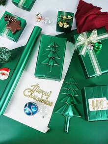 1 rollo - Papel de regalo de unicolor mate, papel de color verde sólido navideño, rollo de papel de regalo con textura metálica. Papel de regalo adecuado para bodas, San Valentín, cumpleaños, Navidad, ramos DIY, papel de regalo navideño con textura metálica, papel decorativo de elementos navideños DIY para accesorios, patrones de unicolor, papel de regalo mate, Halloween, decoración de Acción de Gracias, otoño, invierno, graduación, 17 in x 118 in