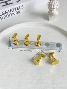 Accesorios de decoración de uñas - 1 set incluye: 1 base transparente acrílica larga, 5 puntas de práctica de uñas de resina de colores aurora, herramienta de práctica de arte de uñas, accesorios de fotografía de arte de uñas, accesorios de lujo coreanos