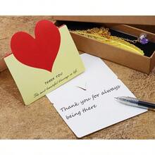 20PCS Heart Shaped Gift Cards Thank You Cards Notes Foldable Holiday Greeting Card Blank Inside For Small Business Coworkers Employees Students Teachers Family Friends New Year Valentine S Day - như hình ảnh - Xem 5