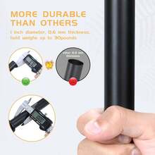 VASA NAMA 48 a 84 Pulgadas Barras de Cortina Negras para Ventanas, Barra de Cortina con Tapas Decorativas, Juego de Barras de Cortina con Soportes, Estirable y Facil de instalar (120-210CM) - 1 - Ver 4