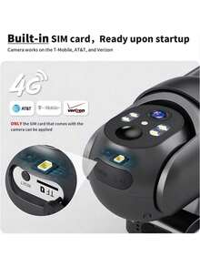 2 Pack 4G LTE Cellular Solar Security Camera Wireless Outdoor, No WiFi Solar Powered Camera, 360 °   Live View, 2.7K Color Night Vision, PIR Motion Sensor, 2 Way Talk, Built In SIM Card - Stealth Black - Black - View 2