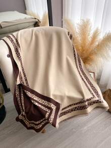 1 Stück Damen umkehrbarer Faux-Kaschmir Farbblock modischer vielseitiger Klimaanlage Schal, dick & warm für den täglichen Gebrauch, Herbst/Winter für Kleider