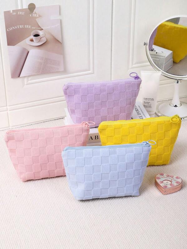 3pcs Set: Checkered Flat Bag, Hexagon Bag, Pillow Bag, Large Capacity Storage Bag, Travel Cosmetic & Electronics Organizer, Portable Carry Bag, Christmas Limited Edition, Valentine's Day Gift Set, Mother's Day Present, Thanksgiving Travel Essential, Easter Getaway Gear, Halloween Party Organizer, New Year Gift Guide, Valentine's Day Surprise Package, Birthday Party Favor