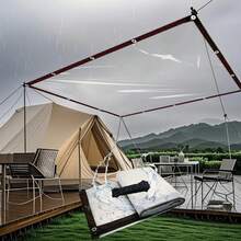 Waterproof 1pc Clear Plastic Tarp - Patio Cover With Grommets, Drawstring Closure, 99% Waterproof Outdoor Canopy - Windproof And Insulation Shelter For Porch, Garden, Camping