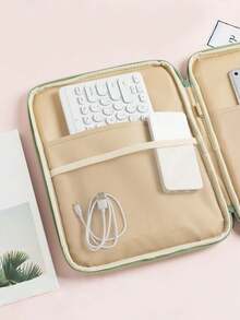 格子图案保护套/平板电脑保护套/14英寸笔记本电脑包：这款笔记本电脑包拥有多个隔层和充足的收纳空间。它是一款韩式INS风保护套，适用于10.2英寸、10.9英寸和11英寸的iPad（也可作为平板电脑保护套使用），同时兼容13英寸、13.3英寸和14英寸的笔记本电脑，可作为笔记本电脑保护套使用。这款笔记本电脑包防水便携，适合旅行和男士使用。 - 彩色 - 查看 8