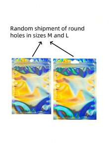 100/50/30/10pcs Cute Colorful Plastic Resealable Foil Bags, Holographic Bags, Reusable Jewelry Retail Bags, Suitable For Food Storage, Jewelry, Small Businesses, Gift Packaging, Christmas - Multicolor - View 7