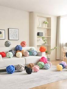 1个装饰性打结抱枕球。球形装饰抱枕/靠垫，适用于家用椅子、沙发等。优雅时尚。圆形天鹅绒打结抱枕靠垫，适用于日常聚会、派对、圣诞装饰和其他场合。 - 粉色 - 查看 7