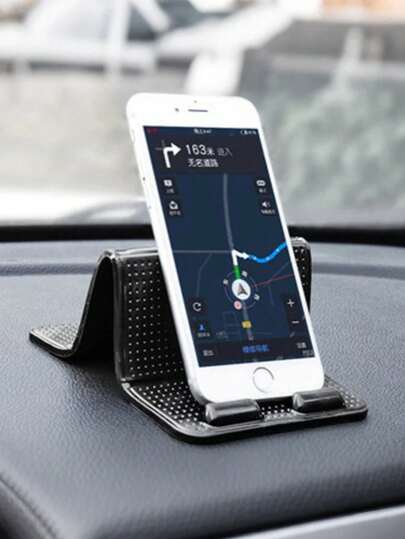 1 件黑色可折叠车载手机支架防滑垫，带纳米吸盘 - 可重复使用粘合底座，防滑且耐热，耐用可拆卸凝胶垫，适用于仪表板中央控制台、所有智能手机和 GPS 设备，适用于汽车卡车和 SUV、汽车、汽车配件、汽车用品、汽车装饰、智能手机支架、交通运输