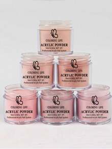 6pcs Nude Acrylic Powder Nail Art Acrylic Powder Nude Acrylic Powder 6 Colors Acrylic Nail Powder Skin Tones Brown Neutral Nail Acrylic Cover Powder For Nail Art Extension No Nail Lamp Needed (C3-Nude Neutral)