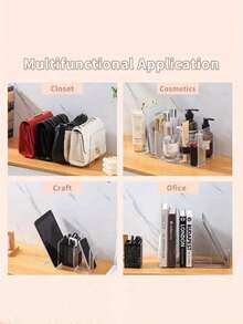 1/2 pezzi Divisori per borse e borsette, borse trasparenti per armadio, ripiani rimovibili per armadio, divisori pratici per libri, adatti per armadio, bagno, ufficio, organizzatore a L, scaffali di stoccaggio, organizzatore salvaspazio per casa, dormitorio, ufficio