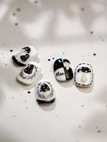 Dark Vintage Mushroom 5D Nail Stickers Cute Cartoon Plant Jelly Gothic Whimsical Self Adhesive Decoration Nail Art Decals