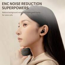 Lenovo Tai nghe Bluetooth EA150, Chống nước và mồ hôi IPX6 cho mưa lớn và tập luyện cường độ cao, Móc tai siêu nhẹ 3,2g, Vừa vặn an toàn khi chạy bộ, tập gym, yoga, Thời gian phát 25 giờ, Chế độ chơi game 65ms, Âm thanh không gian HiFi, Tai nghe Bluetooth, Màu be, Đen - màu đen - Xem 5