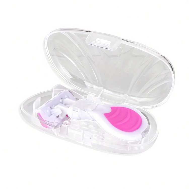 Mini 6-Layer Women's Shaver, Portable Razor | Pink Shell Design | Suitable For Underarms And Intimate Areas | Can Be Used With Soap For Manual Depilation | Leaves Skin Smooth And Soft - Pink - View 6