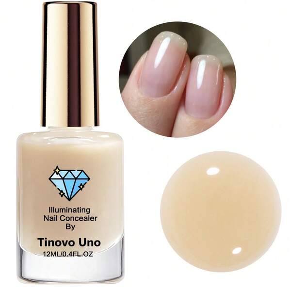Tinovo Uno 12ML Fortalecedor de uñas, fórmula natural de secado rápido, sin necesidad de lámpara, mejora el brillo, cuidado diario de las uñas, uñas talla grande fuertes y saludables
