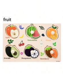 1pc Wooden Mushroom Peg Matching Board, Montessori Educational Toy For 3+ Years Old Kids - Includes Numbers, Animals, Letters, Cars, Vegetables, Fruits, Geometric Shapes, Ocean Patterns, Develops Hand-Eye Coordination & Intelligence - Mushroom Nail Matching Board - View 13