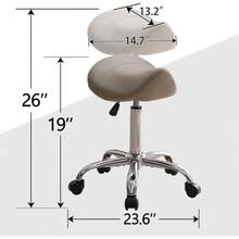 Saddle Stool Swivel Saddle Stool With Wheels Adjustable Rolling Stool 18"26" Faux Leather Rolling Stool For Salon Massage Clinic Lab Office Light Grey 1PCS (18"26" ) - Màu Xám nhạt - Xem 2