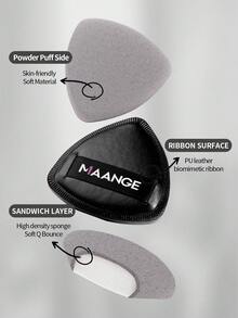 MAANGE 4个装三角化妆海绵，湿用型，柔软亲肤，便携实惠，适合旅行，可作为圣诞礼物，化妆品，化妆工具，经济实惠的必备品，礼物，送给她的礼物，圣诞礼物，赠品，旅行，便宜货，旅行必备 - 黑色 - 查看 7