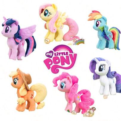 Hasbro 我的小马驹彩虹破折号 12 英寸官方授权毛绒玩具，柔软多彩的填充动物，配有可穿戴配件 | 惊喜开箱礼物，适合女孩，富有想象力的游戏