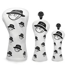 Cubrehierra de golf de diseño de moda con estilo de pescador, color blanco, para driver, palanca, madera híbrida. Cubrehierros con etiquetas numeradas para #1, #3, #5 y palos de hojas y mazos. - Negro - Ver 4