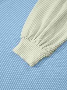 CILKOO Áo tay dài vai trễ phối dây nhiều màu, quần áo mùa xuân nữ, áo blouse mùa hè, áo sơ mi thường ngày cho nữ - Màu xanh lam - Xem 5
