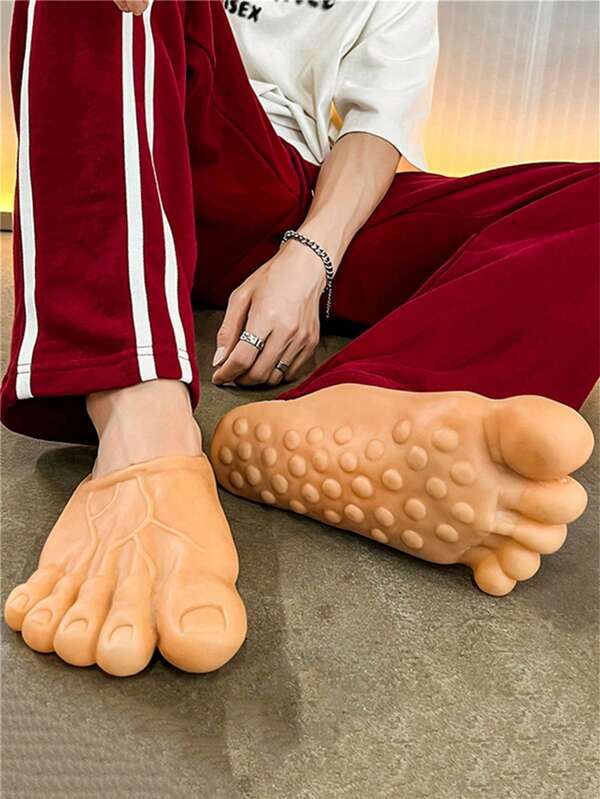 1 pereche cadou amuzant de Halloween, papuci unisex cu monstru pentru degetul mare, pantofi de interior pentru cupluri, sandale de plajă cu tematică horror șocante, recuzită de glumă care atrage atenția, potrivite pentru cosplay, mărime universală potrivită pentru majoritatea EUR35-42, lungime picior 22,5-25,5 cm (ușoară diferență de culoare din cauza variației lotului)