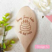 Grandma, Nana, Nanny, Granny, Gran, Mum, Dad, Bakes The Best Cakes Personalised Wooden Spoons, Cake Baking, Birthday Gift, Present Cooking - Multicolor - View 10