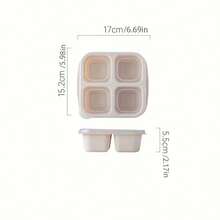 1pc 4-Compartment Snack Container, Reusable Meal Prep Container With 4 Dividers, Bento Lunch Box, Divided Meal Tray, Picnic Camping Food Container, Suitable For School, Cafeteria, Back To School, Home Kitchen For Teens