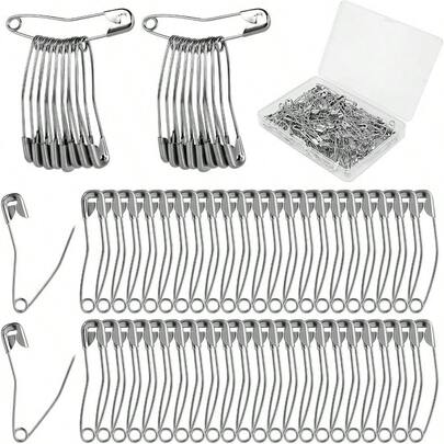 100pcs Curved Safety Pins, 1.26 Inch Sewing Safety Pins Curved Basting Pins Quilting Pins Curved Bent Safety Pins Accessories Crafting Quilting Knitting Sewing Silver