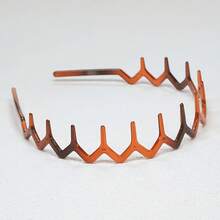 1 Or 2 Pack, Fashionable And Simple Wave Tooth Hairband, Women's Hair Hoop, Elegant Plastic Hair Accessory. - 2 Pieces In Amber and Black - View 3