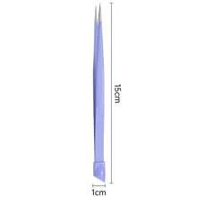2-In-1 Multifunctional Design, High-Precision Stainless Steel Material, Double-Ended Fine-Tipped Tweezers With Silicone Grip For Precision Jewelry Crafting, Nail Art, False Lashes/Hair - Multicolor - View 11