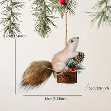 1 Piece, Christmas Decoration, Cute And Lifelike Squirrel Figurine, Suitable For Christmas Tree Decoration, Party Arrangement, Garden Display, Or Store Desk Embellishment - No Power Supply Required