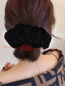 1pc Thin Shiny Velvet Hair Scrunchie, High Elasticity Hair Tie For Women Elegant Scrunchies Scrunchy Hair Ties