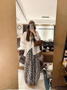 Women Pants - Leopard Print - View 2