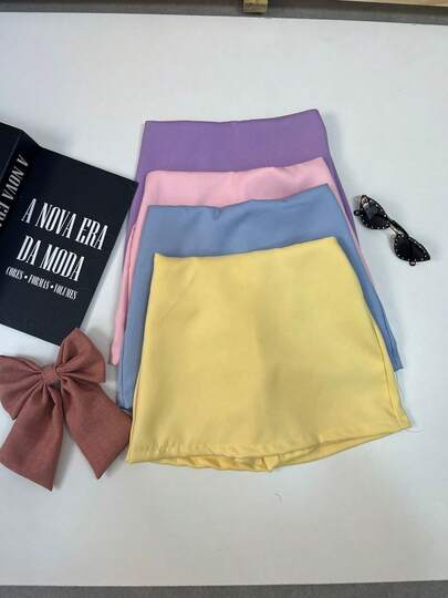 Pequeninos Kids - Short Saia Infantil de Alfaiataria Criança Feminina com Short Interno Confortável