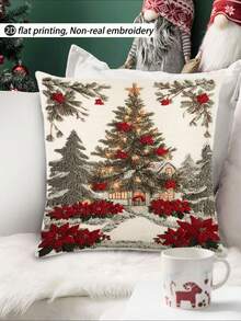 1 buc. Șervețel de masă cu aspect de broderie 2D, imprimeu digital cu model de brad de Crăciun, Șervețel de masă cu aspect de in pentru decor de Crăciun, Șervețel de masă, 1 buc. Șervețel de masă, 4 buc. șervețele, 1 buc. față de pernă (fără inserție), 3 produse disponibile, Decor sezonier pentru casă, articole pentru petreceri de interior/exterior, Decor pentru casă de iarnă, Decorațiune de Crăciun, Decor pentru cameră de Crăciun, Decorațiune pentru petrecere de Crăciun