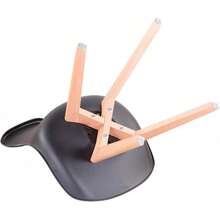 EGOONM Set aus 6 skandinavischen Esszimmerstühlen, Retro gepolsterte Küchenstühle/Bürostühle mit Beinen aus massivem Buchenholz (6, Weiß) Küchen-Esszimmerstühle